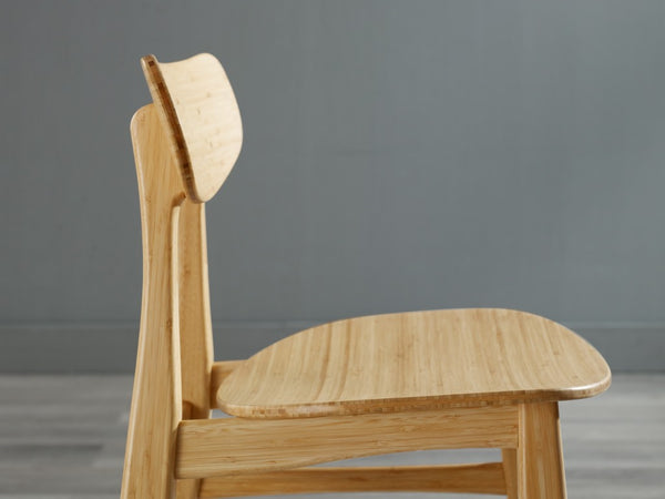Greenington Cassia Solid Moso Bamboo Dining Chair Set Mid-century Modern Tapered Legs Eco Friendly Wheat GCA001WH