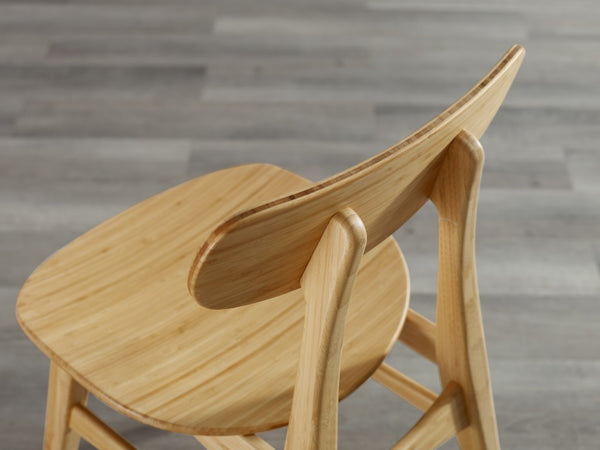 Greenington Cassia Solid Moso Bamboo Dining Chair Set Mid-century Modern Tapered Legs Eco Friendly Wheat GCA001WH