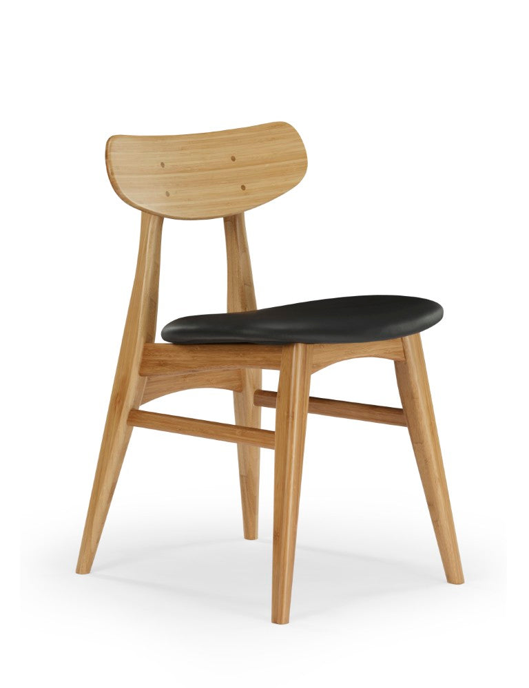 Greenington Cassia Solid Bamboo Dining Chair Set Leather Seat Mid-century Modern Style GCA002CA