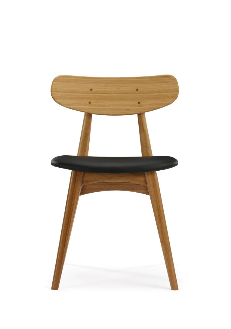 Greenington Cassia Solid Bamboo Dining Chair Set Leather Seat Mid-century Modern Style GCA002CA