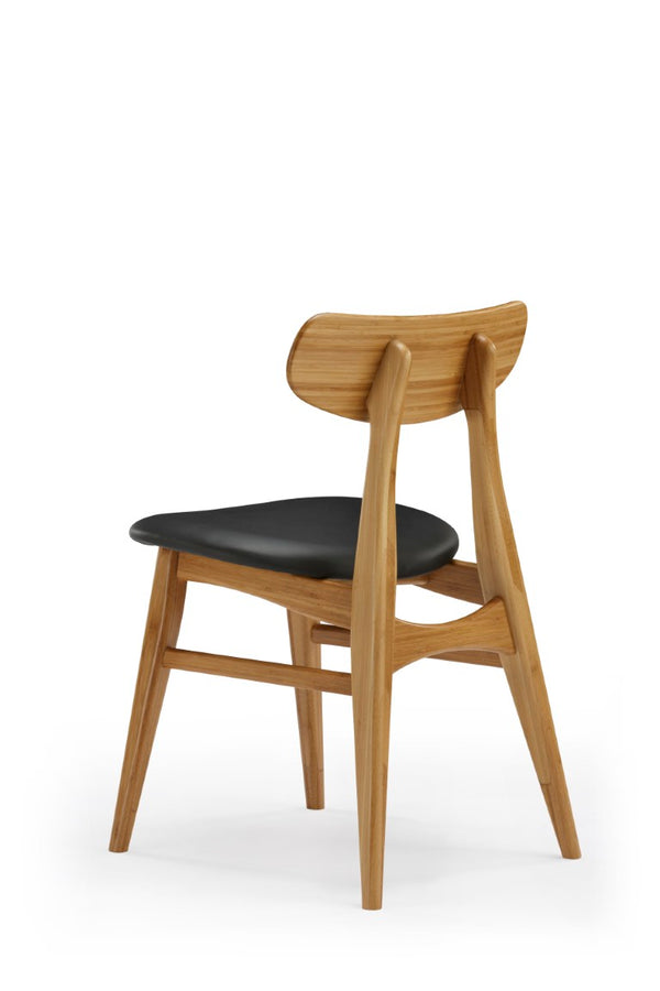 Greenington Cassia Solid Bamboo Dining Chair Set Leather Seat Mid-century Modern Style GCA002CA