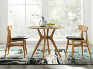 Greenington Cassia Solid Bamboo Dining Chair Set Leather Seat Mid-century Modern Style GCA002CA