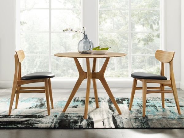 Greenington Cassia Solid Bamboo Dining Chair Set Leather Seat Mid-century Modern Style GCA002CA