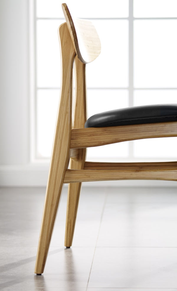 Greenington Cassia Solid Bamboo Dining Chair Set Leather Seat Mid-century Modern Style GCA002CA