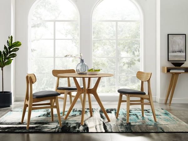 Greenington Cassia Solid Bamboo Dining Chair Set Leather Seat Mid-century Modern Style GCA002CA