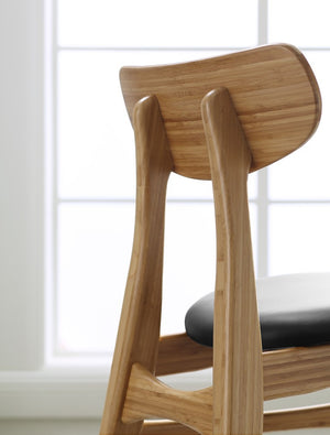 Greenington Cassia Solid Bamboo Dining Chair Set Leather Seat Mid-century Modern Style GCA002CA