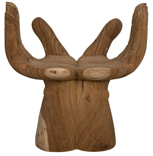 Noir Le Main Hand Carved Teak Sculptural Accent Chair Indonesian Artisan Statement Piece GCHA220-2T