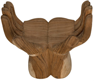 Le Main Hand Carved Teak Sculptural Accent Chair Indonesian Artisan Statement Piece