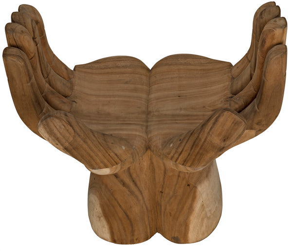 Le Main Hand Carved Teak Sculptural Accent Chair Indonesian Artisan Statement Piece