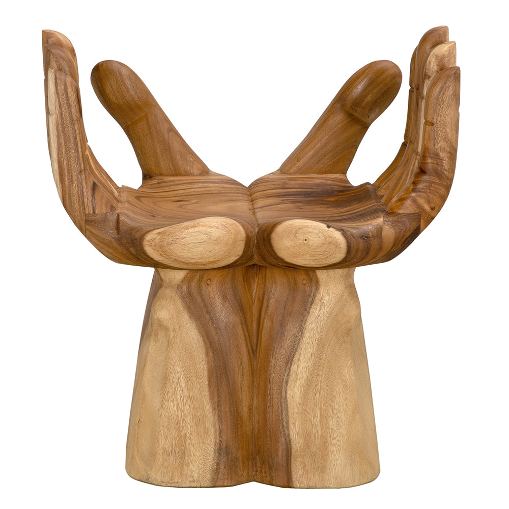 Noir Le Main Hand Carved Teak Sculptural Accent Chair Indonesian Artisan Statement Piece GCHA220-2T