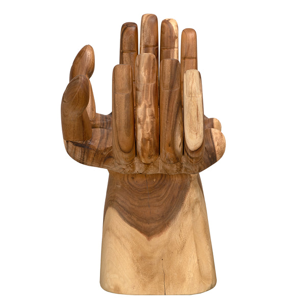 Le Main Hand Carved Teak Sculptural Accent Chair Indonesian Artisan Statement Piece