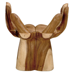 Le Main Hand Carved Teak Sculptural Accent Chair Indonesian Artisan Statement Piece