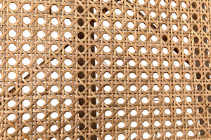 Jude Lounge Chair Teak Caning Metal Frame Cotton Cushion for Living Room