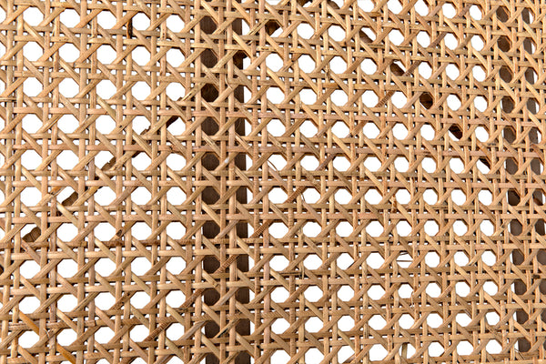 Jude Lounge Chair Teak Caning Metal Frame Cotton Cushion for Living Room