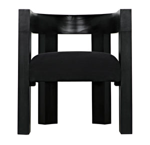 Eros Handcrafted Mahogany Accent Chair with Cotton Seat for Modern Living Spaces