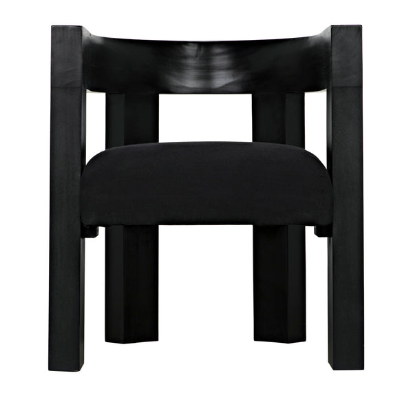 Eros Handcrafted Mahogany Accent Chair with Cotton Seat for Modern Living Spaces