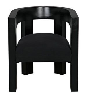 Eros Handcrafted Mahogany Accent Chair with Cotton Seat for Modern Living Spaces