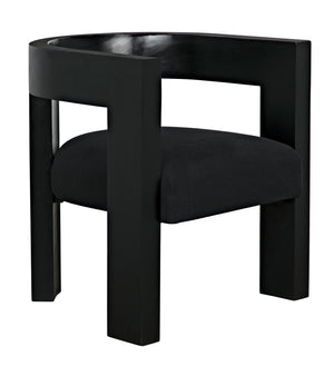Eros Handcrafted Mahogany Accent Chair with Cotton Seat for Modern Living Spaces