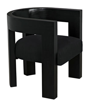 Eros Handcrafted Mahogany Accent Chair with Cotton Seat for Modern Living Spaces
