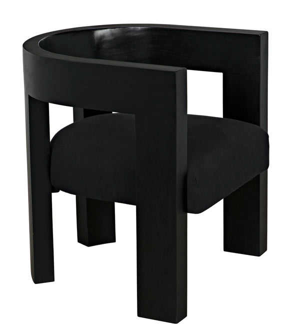 Eros Handcrafted Mahogany Accent Chair with Cotton Seat for Modern Living Spaces