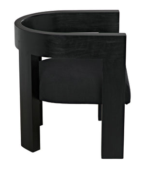 Eros Handcrafted Mahogany Accent Chair with Cotton Seat for Modern Living Spaces