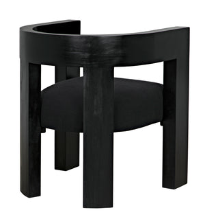 Eros Handcrafted Mahogany Accent Chair with Cotton Seat for Modern Living Spaces