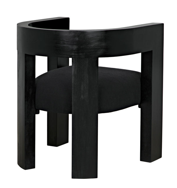 Eros Handcrafted Mahogany Accent Chair with Cotton Seat for Modern Living Spaces