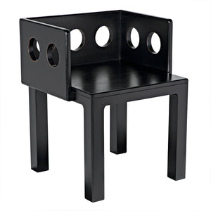 Noir Elton Solid Mahogany Dining Accent Chair with Artisan Hand Rubbed Patina Finish GCHA311HB