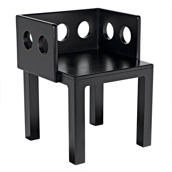 Noir Elton Solid Mahogany Dining Accent Chair with Artisan Hand Rubbed Patina Finish GCHA311HB