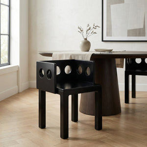 Elton Solid Mahogany Dining Accent Chair with Artisan Hand Rubbed Patina Finish