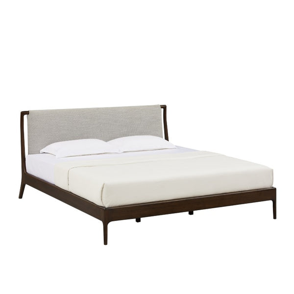 Greenington Catalina Queen Platform Bed Solid Bamboo Upholstered Headboard Modern Bedroom Frame Black Walnut GCL001BL