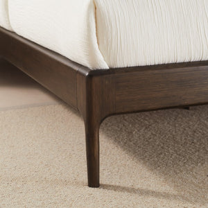 Greenington Catalina Queen Platform Bed Solid Bamboo Upholstered Headboard Modern Bedroom Frame Black Walnut GCL001BL