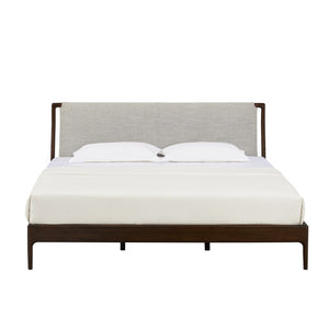 Greenington Catalina Queen Platform Bed Solid Bamboo Upholstered Headboard Modern Bedroom Frame Black Walnut GCL001BL