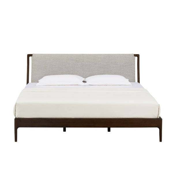 Greenington Catalina Queen Platform Bed Solid Bamboo Upholstered Headboard Modern Bedroom Frame Black Walnut GCL001BL