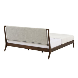 Greenington Catalina Queen Platform Bed Solid Bamboo Upholstered Headboard Modern Bedroom Frame Black Walnut GCL001BL