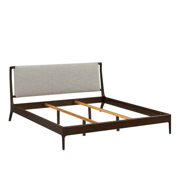 Greenington Catalina Queen Platform Bed Solid Bamboo Upholstered Headboard Modern Bedroom Frame Black Walnut GCL001BL