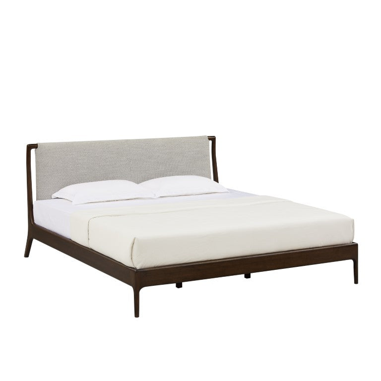 Greenington Catalina King Platform Bed Solid Bamboo Frame Upholstered Headboard Modern Bedroom Black Walnut GCL002BL