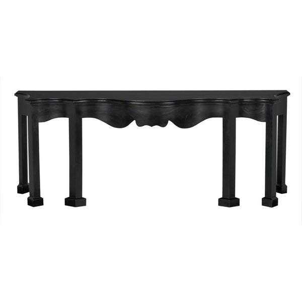 Noir Estate Console - Hand-Rubbed Black Mahogany Elegance for Entryways, Living Rooms & Hallways GCON128HB