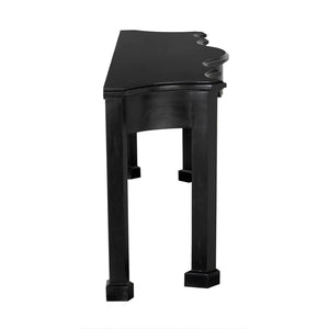 Noir Estate Console - Hand-Rubbed Black Mahogany Elegance for Entryways, Living Rooms & Hallways GCON128HB