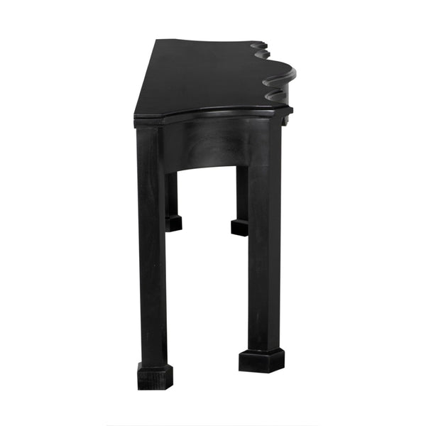 Noir Estate Console - Hand-Rubbed Black Mahogany Elegance for Entryways, Living Rooms & Hallways GCON128HB