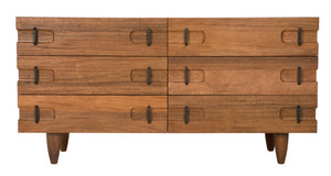 Noir David Sideboard in Dark Walnut - Rustic Elegance with Tapered Legs, Perfect for Any Dining Space GCON199DW