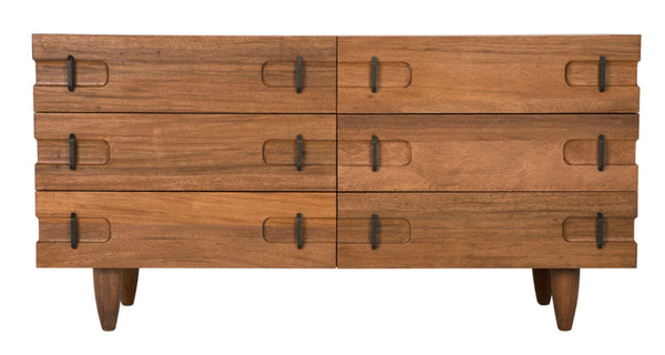 Noir David Sideboard in Dark Walnut - Rustic Elegance with Tapered Legs, Perfect for Any Dining Space GCON199DW