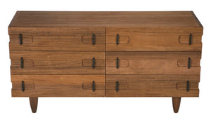 Noir David Sideboard in Dark Walnut - Rustic Elegance with Tapered Legs, Perfect for Any Dining Space GCON199DW