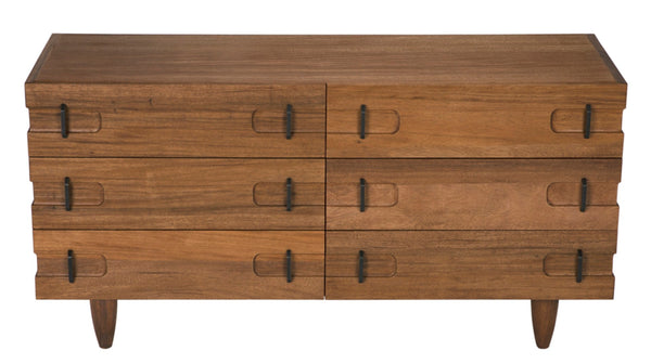 Noir David Sideboard in Dark Walnut - Rustic Elegance with Tapered Legs, Perfect for Any Dining Space GCON199DW