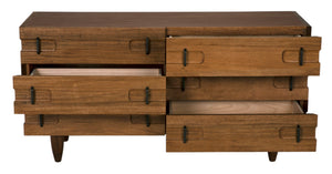 Noir David Sideboard in Dark Walnut - Rustic Elegance with Tapered Legs, Perfect for Any Dining Space GCON199DW