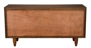 Noir David Sideboard in Dark Walnut - Rustic Elegance with Tapered Legs, Perfect for Any Dining Space GCON199DW