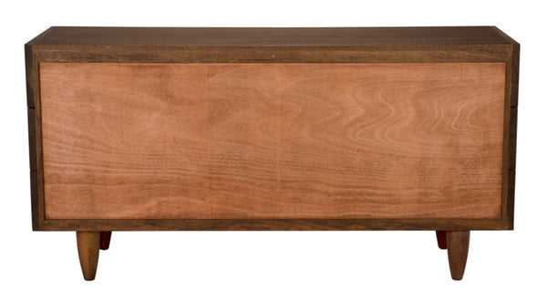 Noir David Sideboard in Dark Walnut - Rustic Elegance with Tapered Legs, Perfect for Any Dining Space GCON199DW