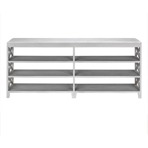 Noir Sutton Console Table - Handcrafted Solid Mahogany with White Wash Finish & Ample Storage Space GCON201WH