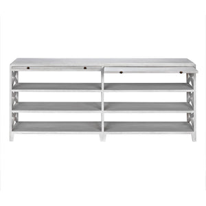 Noir Sutton Console Table - Handcrafted Solid Mahogany with White Wash Finish & Ample Storage Space GCON201WH