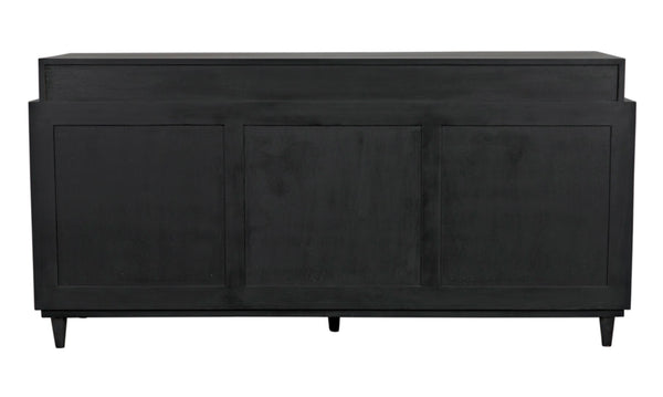 Noir Hermosa Sideboard - Handcrafted Mahogany Console with Caned Doors & Timeless Mid-Century Design GCON204P